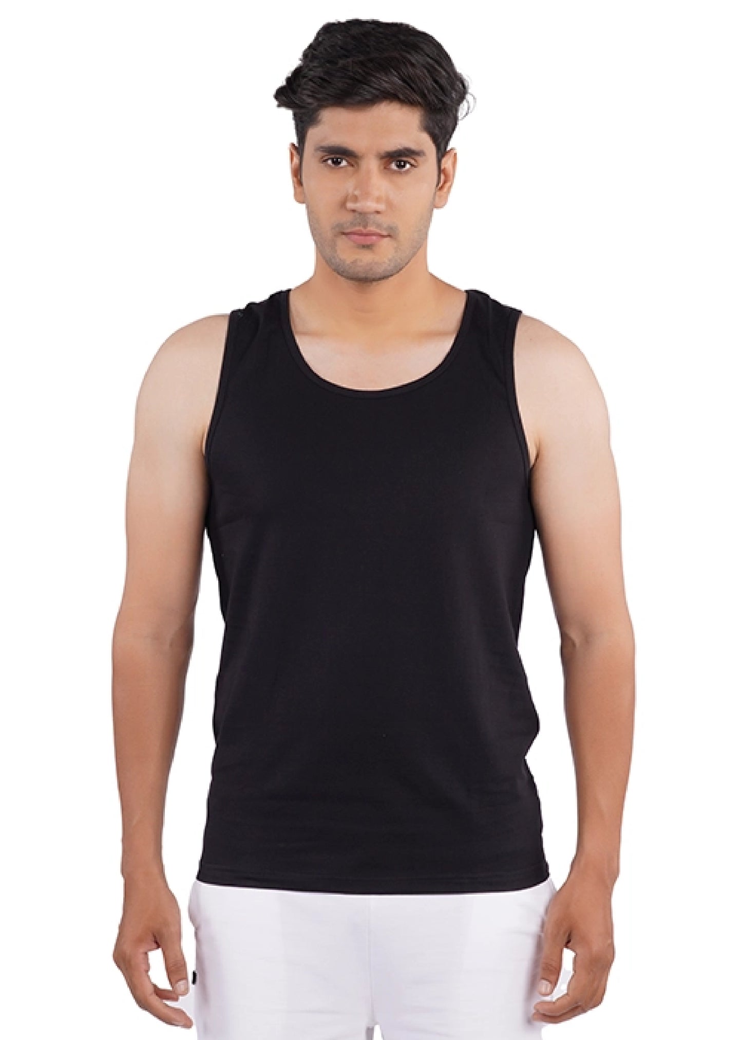 Premium Black Solid Vest Top