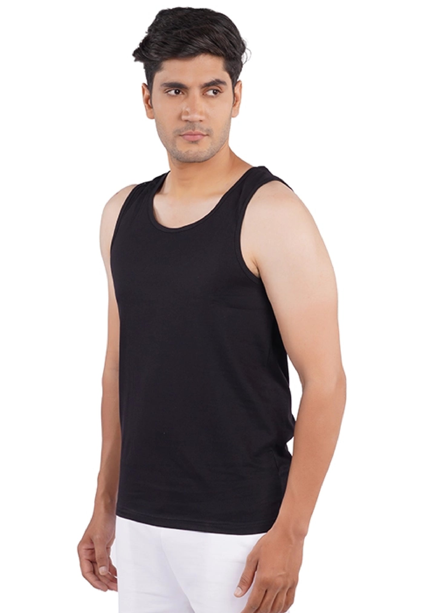 Premium Black Solid Vest Top