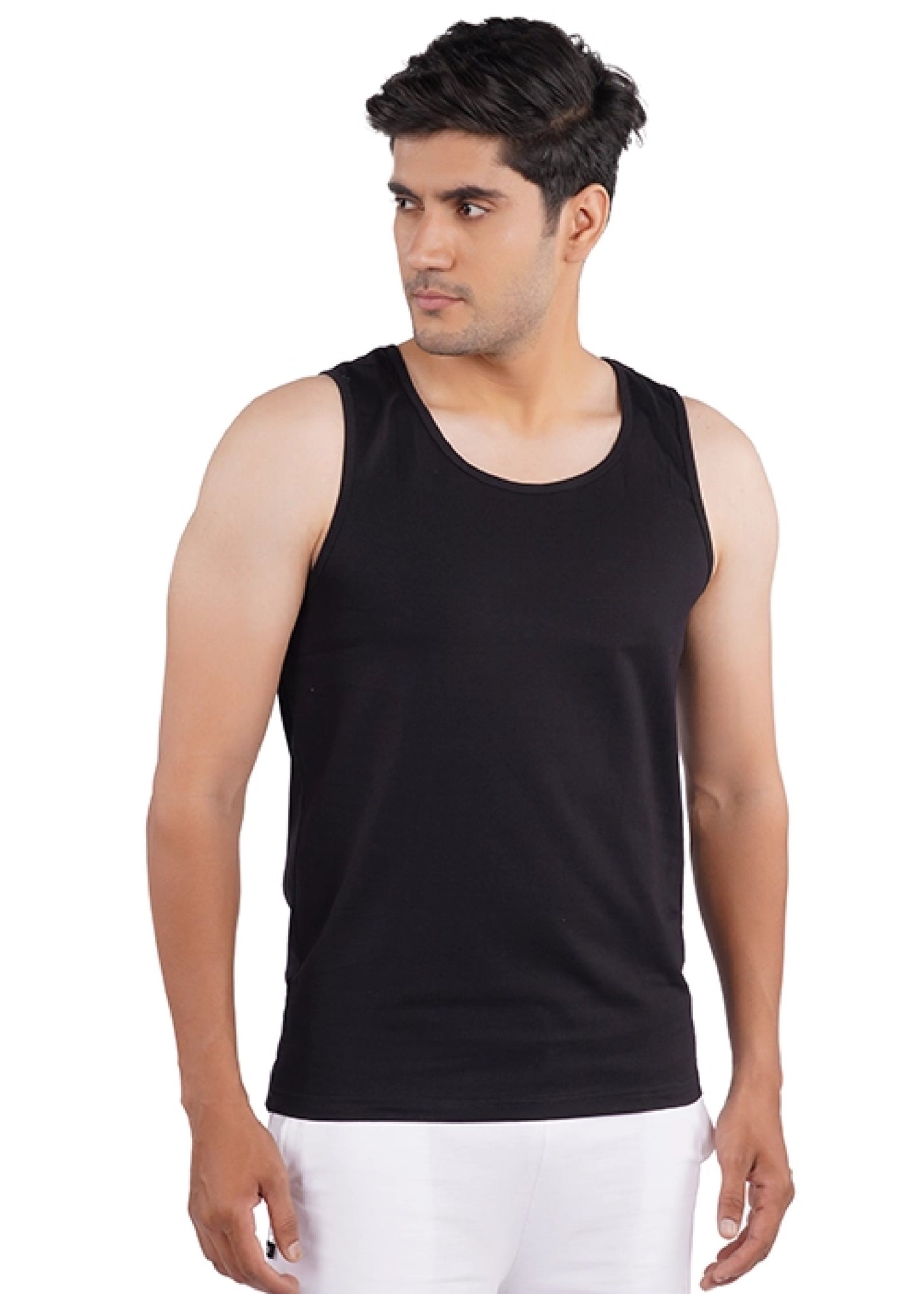 Premium Black Solid Vest Top