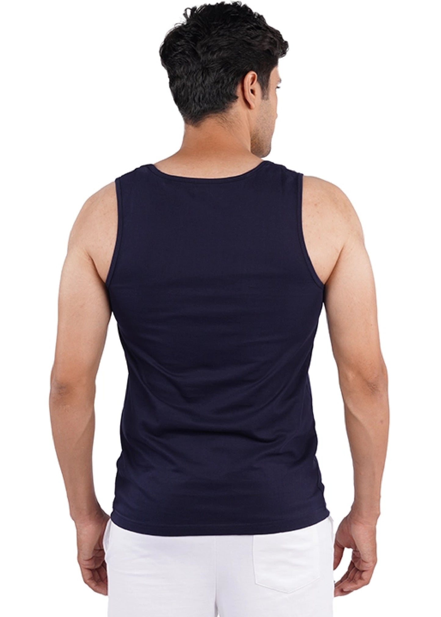 Premium Navy Blue Solid Vest Top