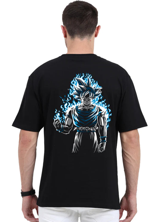 Fiery Anime Printed Oversize T-Shirt