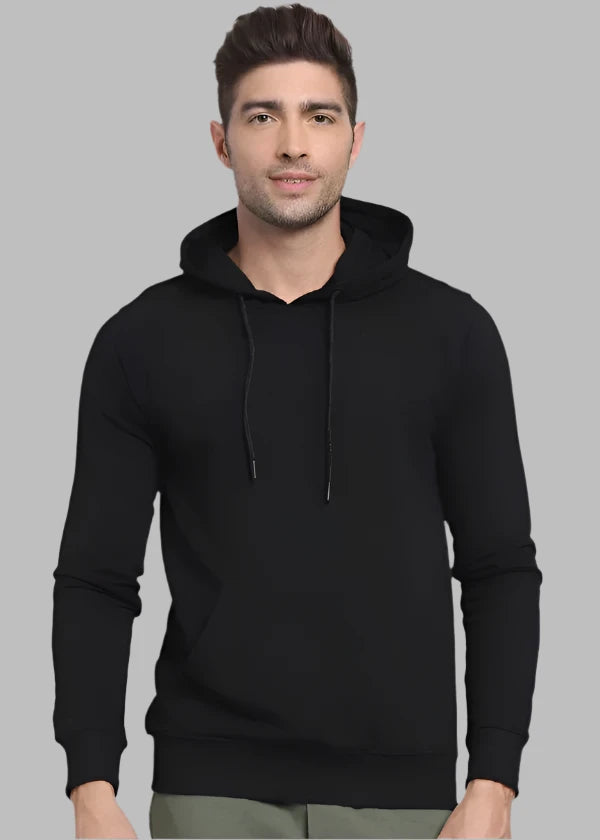 Premium Black Solid Hoodie