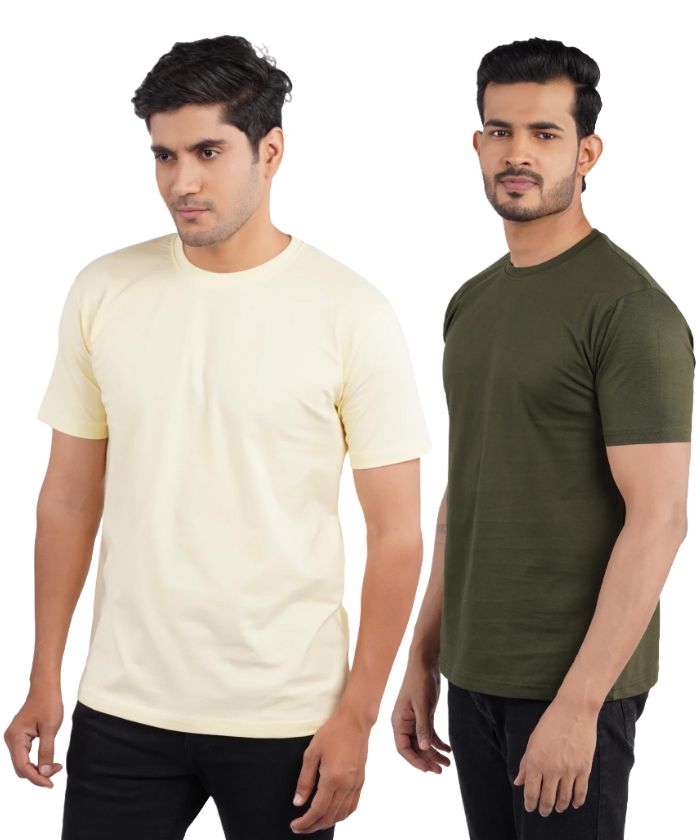Lemon & Olive Green Crew Neck Combo