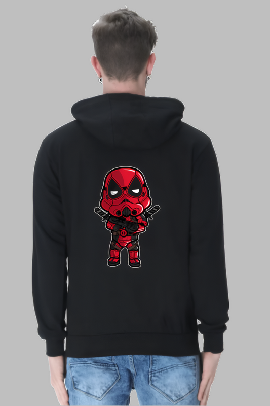 Cartoon Printed Black Hoodie