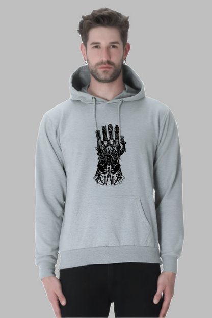 "Metal Glove" Printed Premium Grey Hoodie