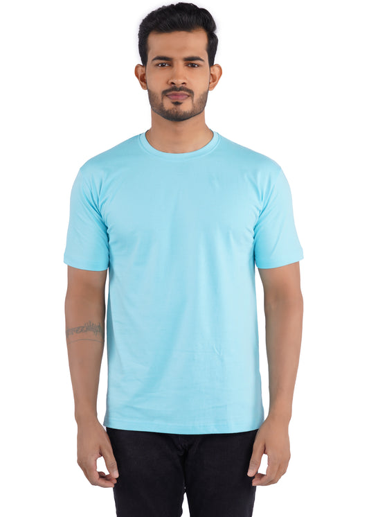 Premium Cyan Crew Neck T-Shirt