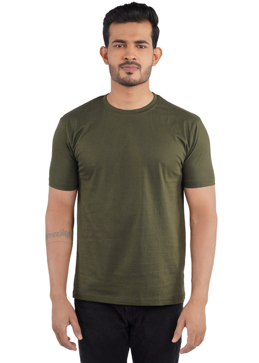 Premium Olive Crew Neck T-Shirt