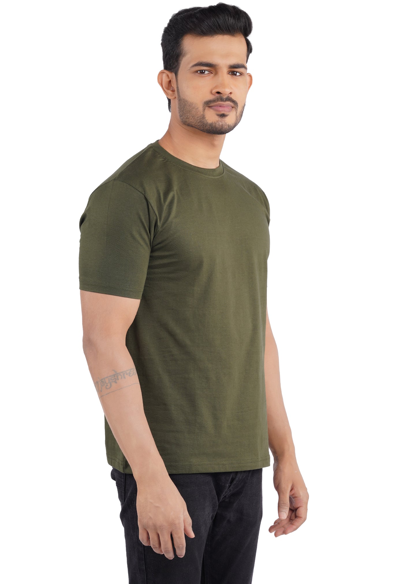 Premium Olive Crew Neck T-Shirt