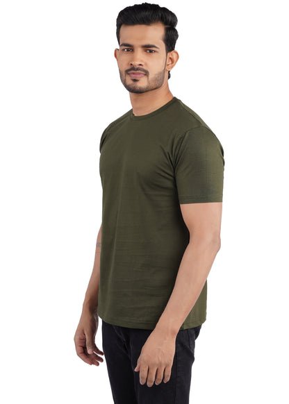 Premium Olive Crew Neck T-Shirt