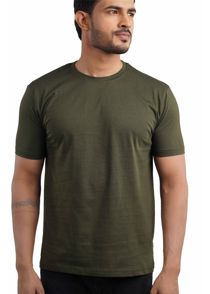 Premium Olive Crew Neck T-Shirt