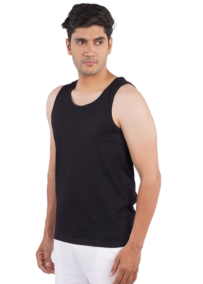 Premium Black Solid Vest Top