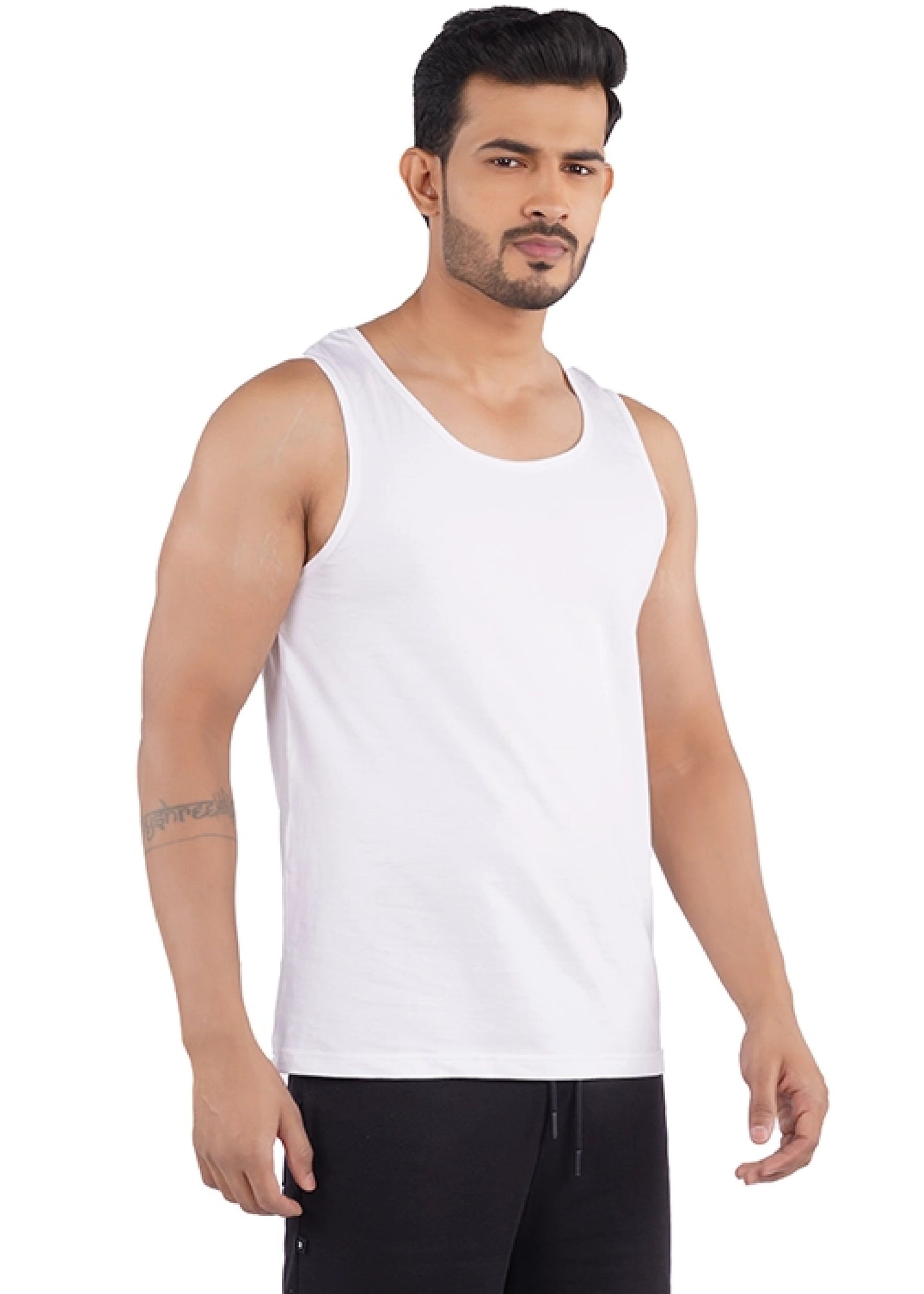Premium White Solid Vest Top