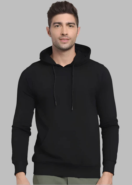 Premium Black Solid Hoodie