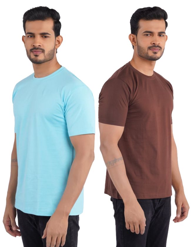 Cyan & Coffee Crew Neck Combo