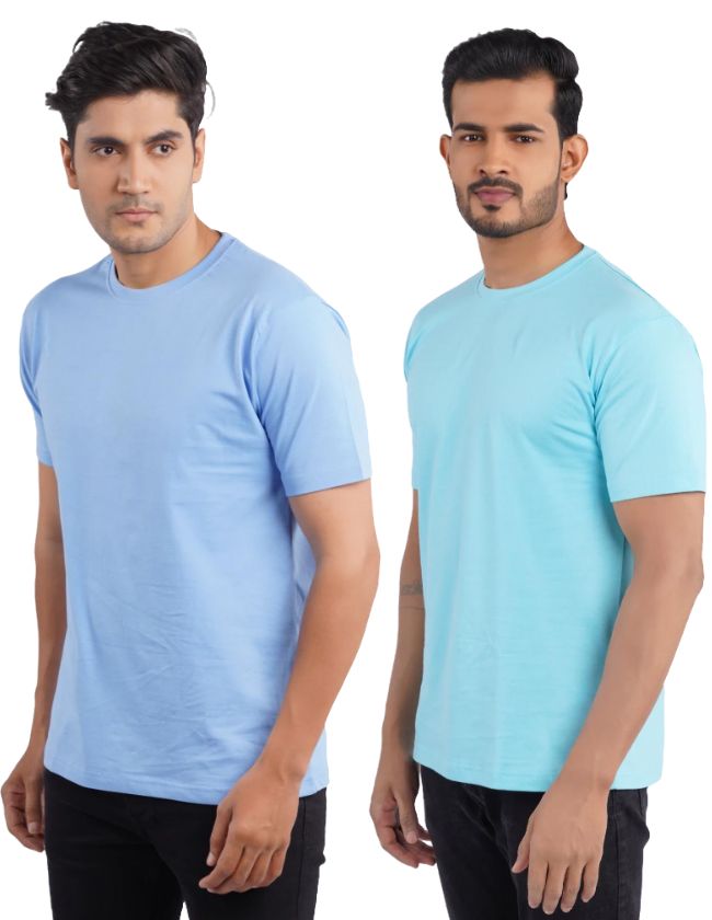 Electric Blue & Cyan Crew Neck Combo