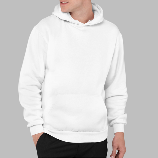 Premium White Solid Hoodie